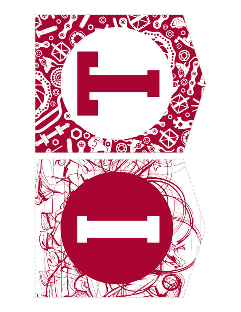 banner parts for letter I and T