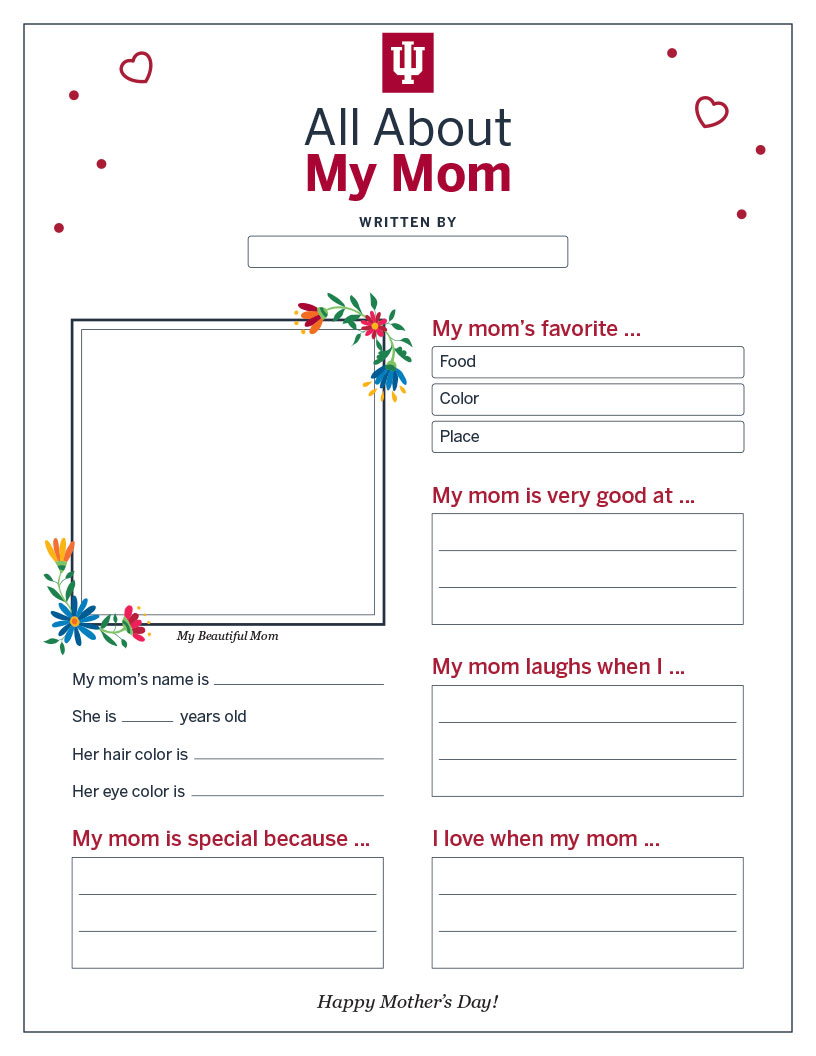 "About my mom" worksheet