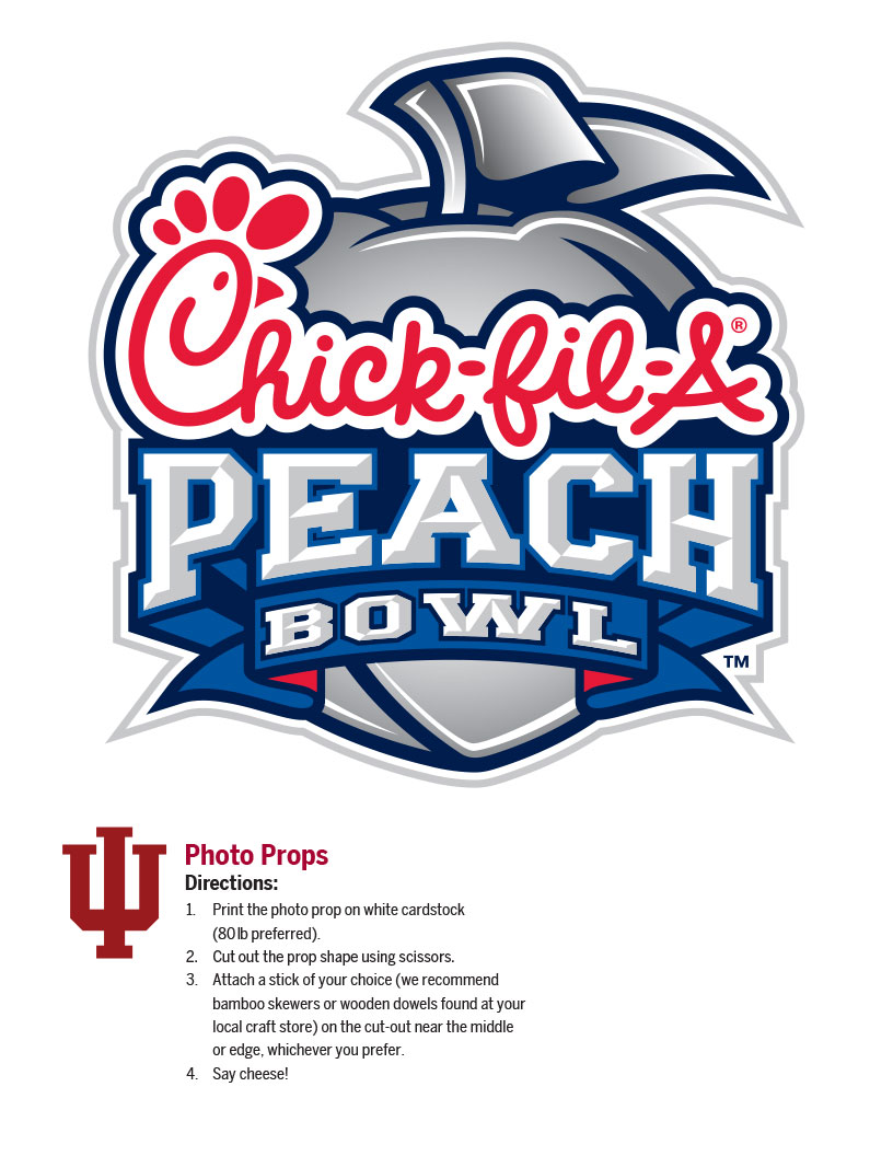 photo props Peach Bowl logo