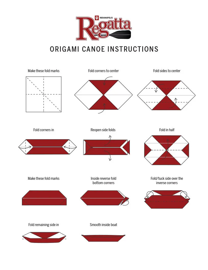 Origami canoe folding guide