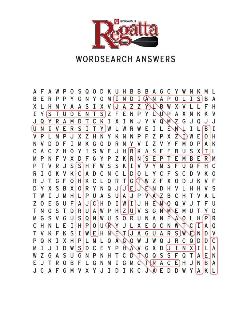 word search answer key