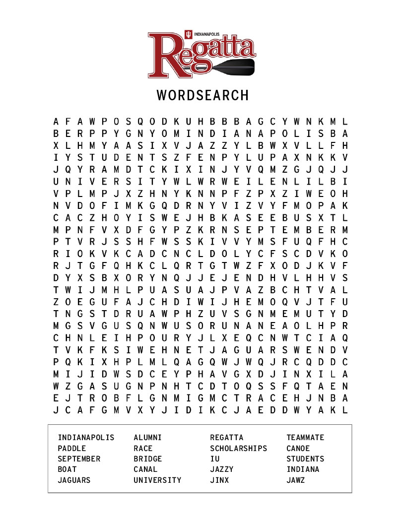 I U Indianapolis theme word search game