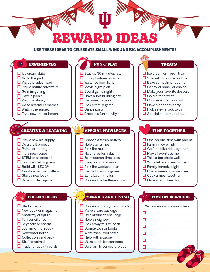 Reward ideas checklist