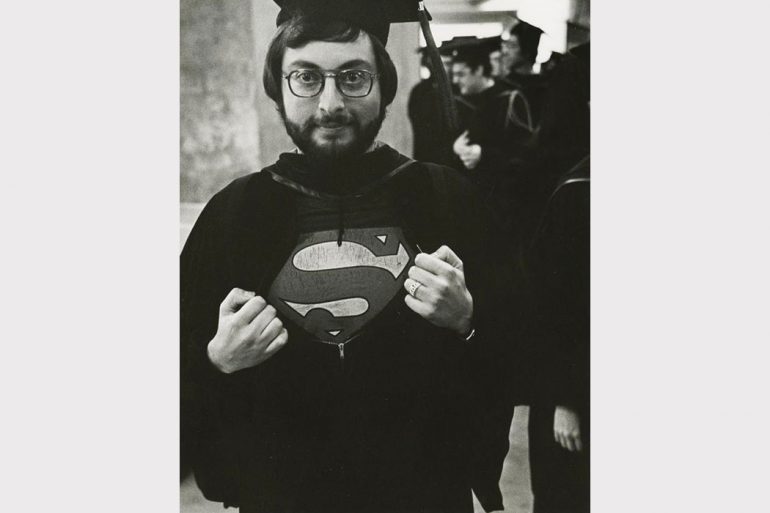 Uslan has three degrees from IU—a bachelor’s in history (BA’73), a master’s in urban education (MS’75), and a doctorate in jurisprudence (JD’76). Photo courtesy of IU Archives, taken 1976. 