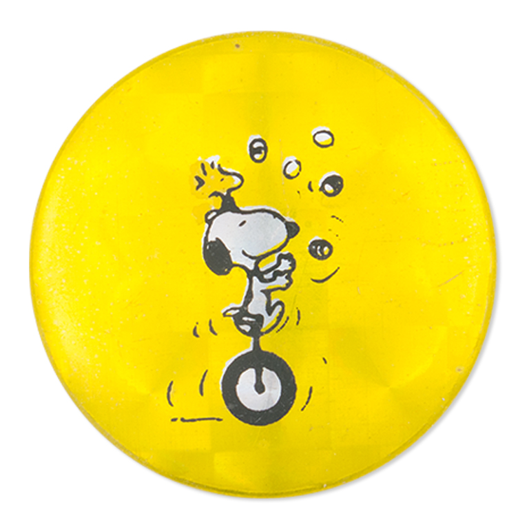 Yellow Snoopy and Woodstock button