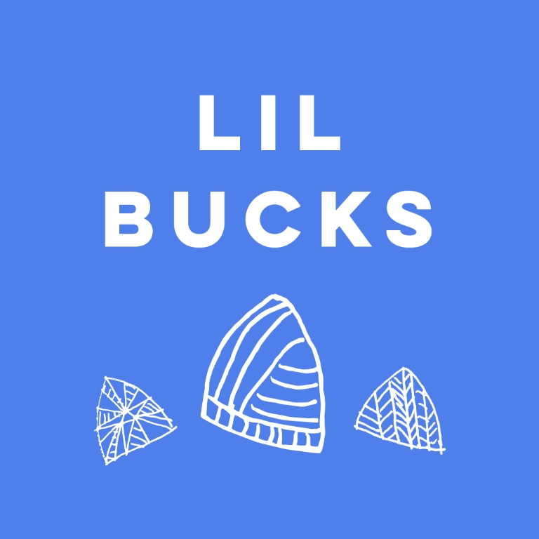 Text that reads: Lil Bucks; illustrations of sprouted buckwheat