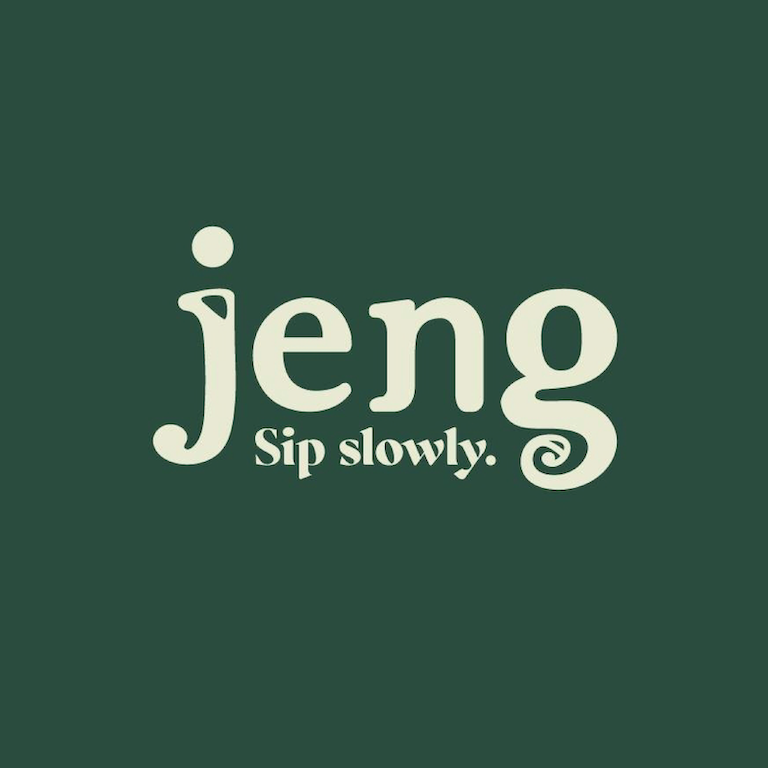 Text that reads: jeng, sip slowly