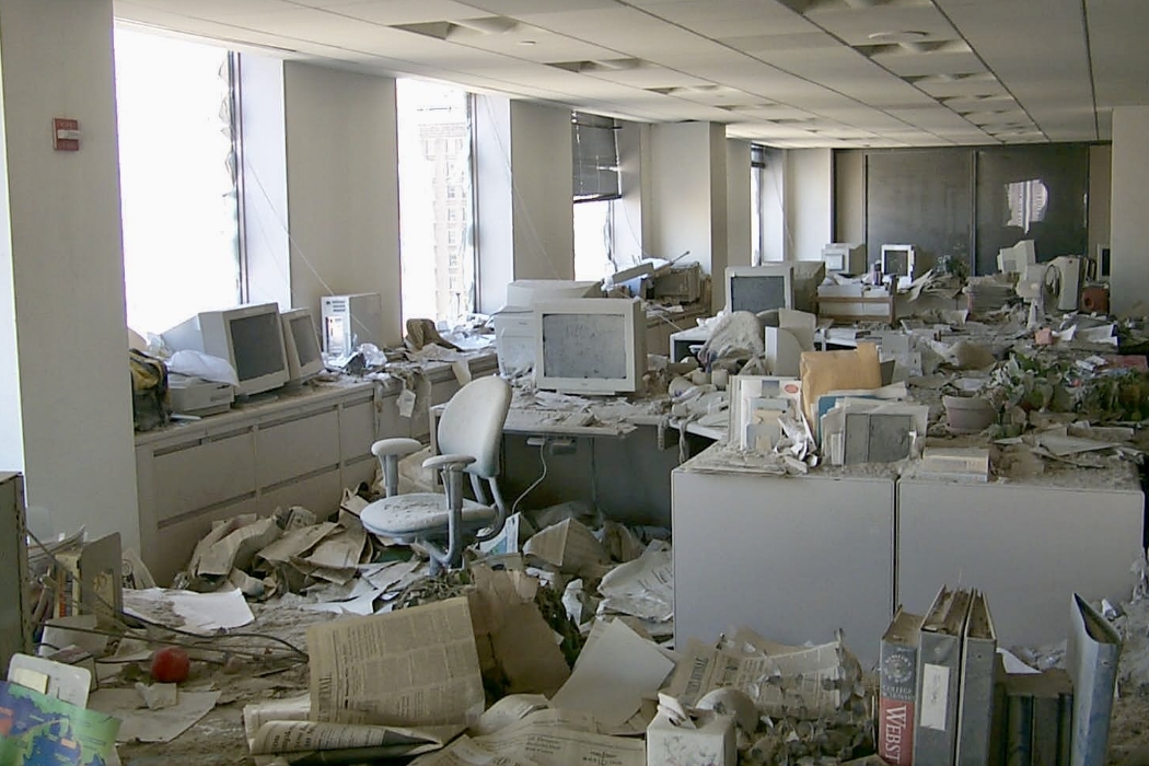 Dow Jones newsroom covered in soot after 9/11