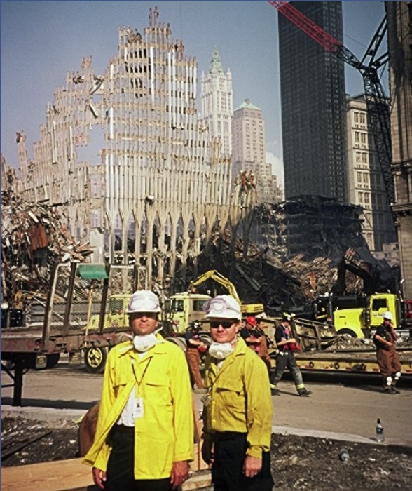 Two men at ground zero after 9/11 